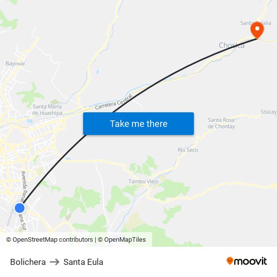 Bolichera to Santa Eula map