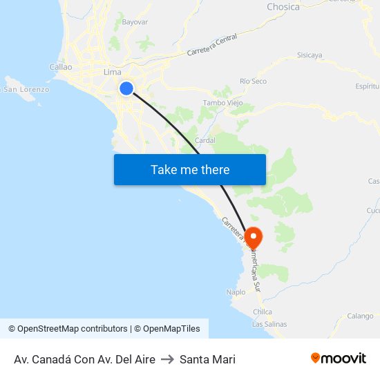 Av. Canadá Con Av. Del Aire to Santa Mari map