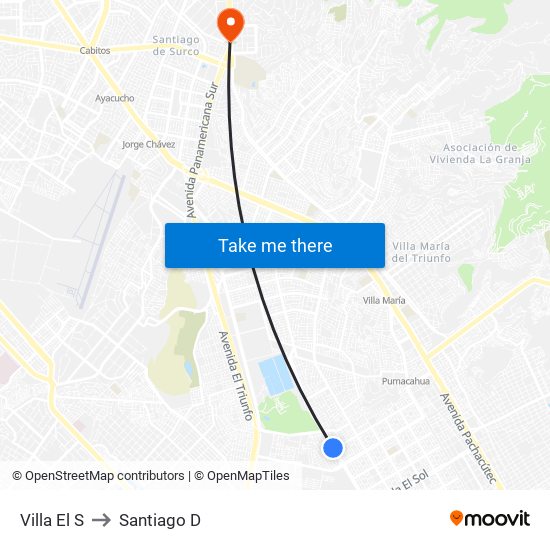 Villa El S to Santiago D map