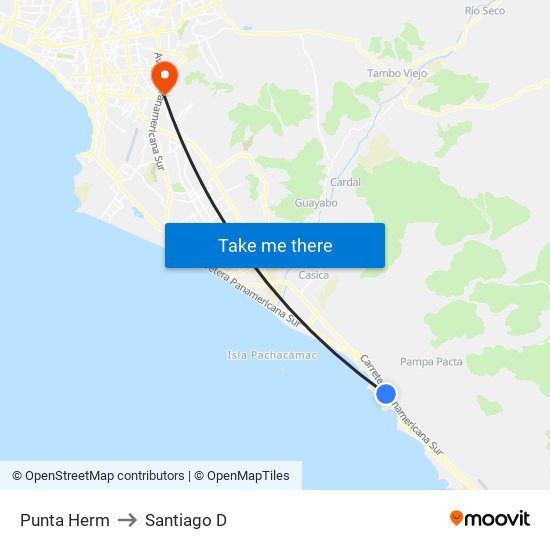 Punta Herm to Santiago D map