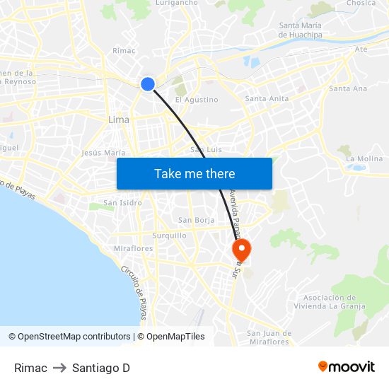 Rimac to Santiago D map