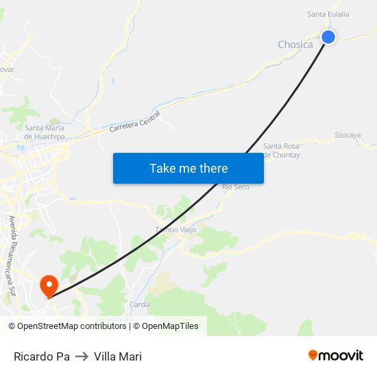 Ricardo Pa to Villa Mari map