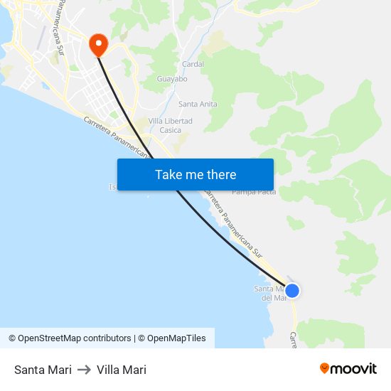 Santa Mari to Villa Mari map