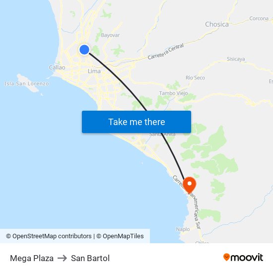 Mega Plaza to San Bartol map