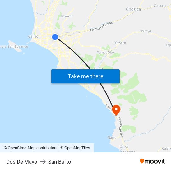 Dos De Mayo to San Bartol map