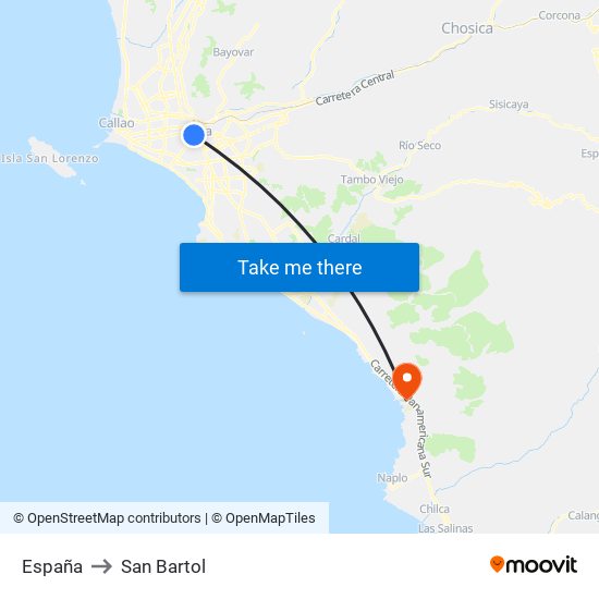 España to San Bartol map