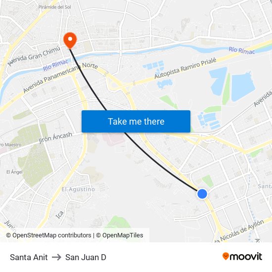Santa Anit to San Juan D map
