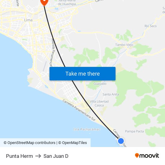 Punta Herm to San Juan D map
