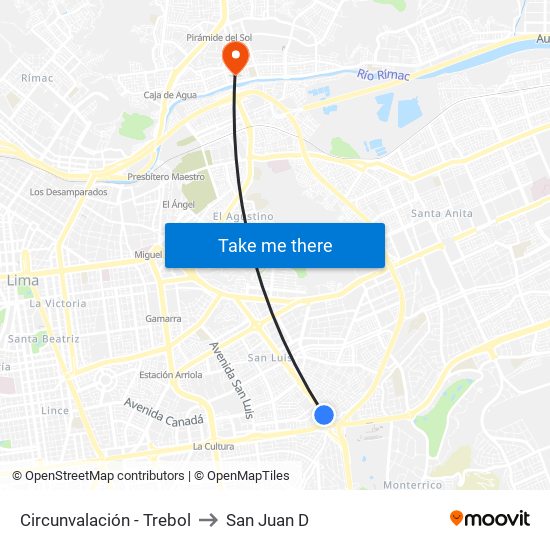 Circunvalación - Trebol to San Juan D map