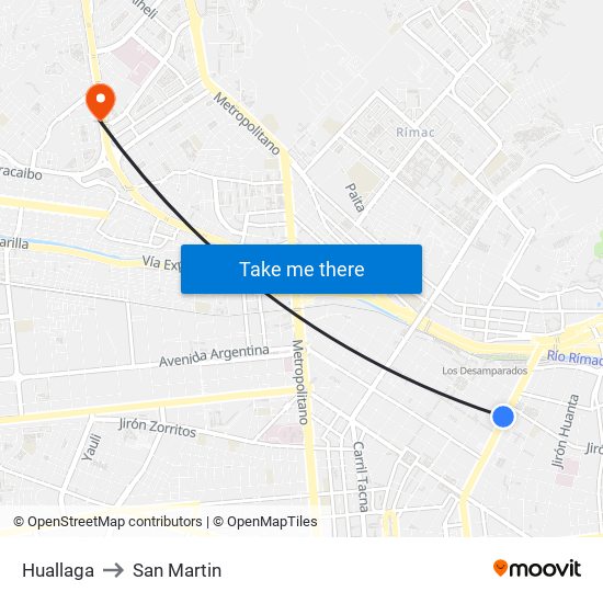 Huallaga to San Martin map