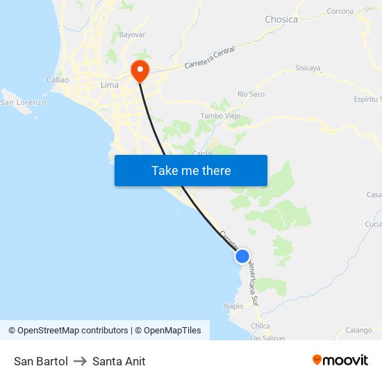 San Bartol to Santa Anit map