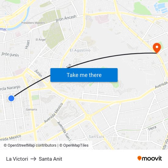 La Victori to Santa Anit map