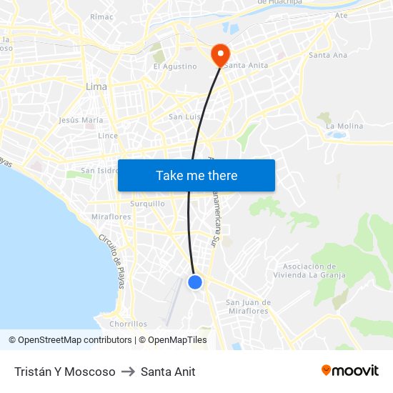 Tristán Y Moscoso to Santa Anit map