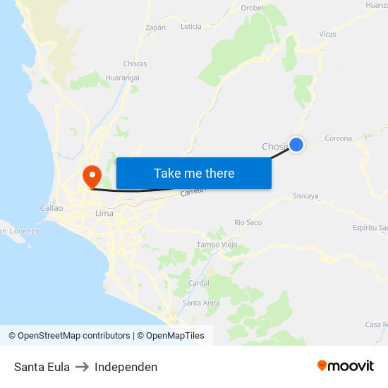 Santa Eula to Independen map