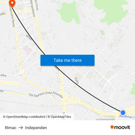 Rimac to Independen map