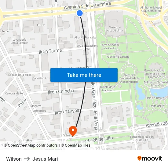 Wilson to Jesus Mari map