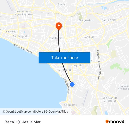 Balta to Jesus Mari map