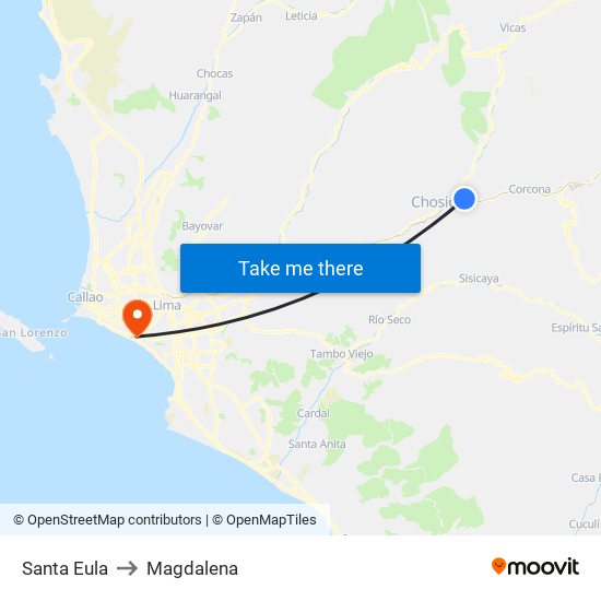 Santa Eula to Magdalena map