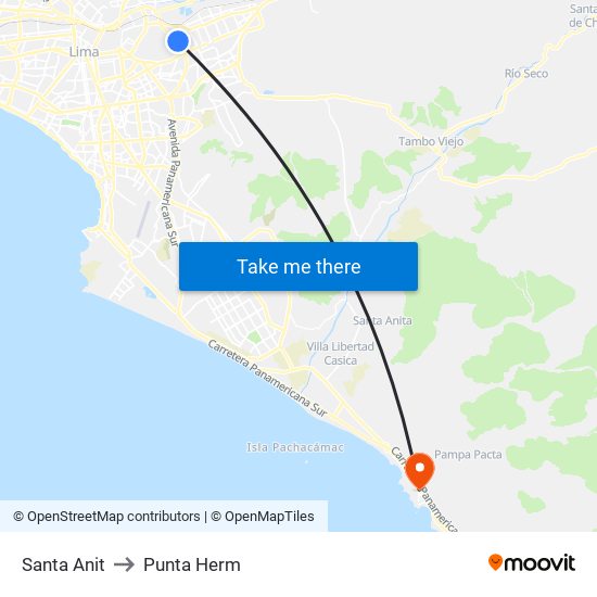 Santa Anit to Punta Herm map