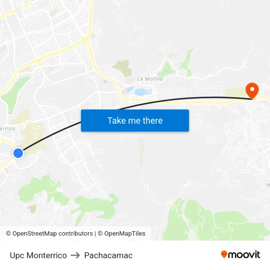 Upc Monterrico to Pachacamac map