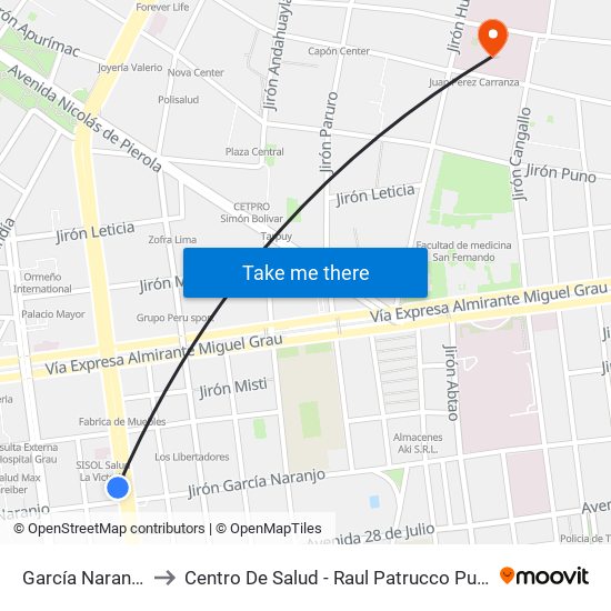 García Naranjo to Centro De Salud - Raul Patrucco Puig map