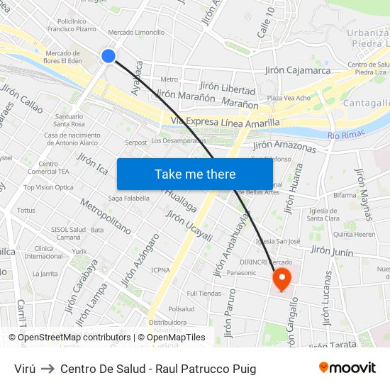 Virú to Centro De Salud - Raul Patrucco Puig map