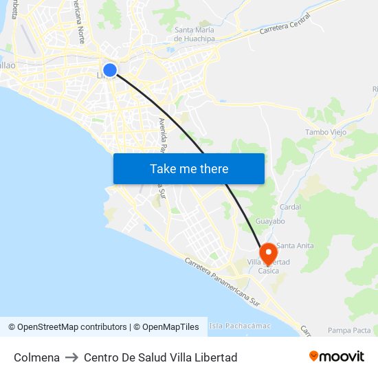 Colmena to Centro De Salud Villa Libertad map
