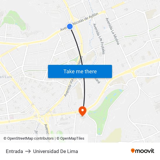 Entrada to Universidad De Lima map