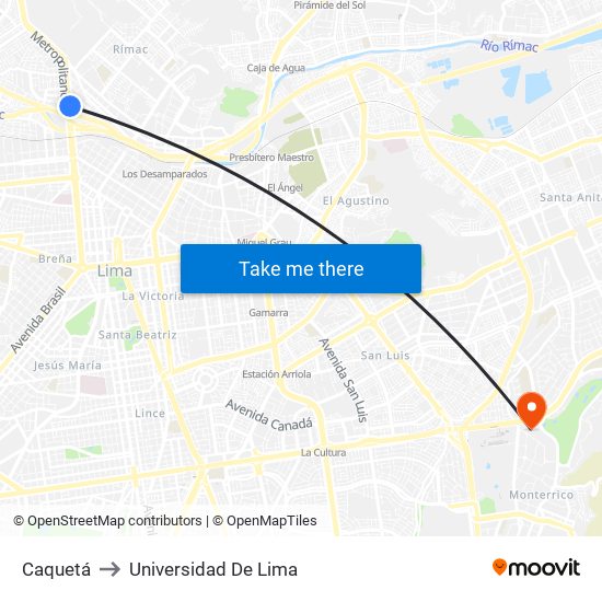Caquetá to Universidad De Lima map