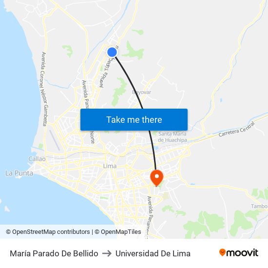 María Parado De Bellido to Universidad De Lima map