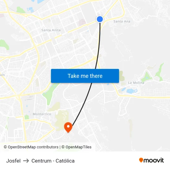 Josfel to Centrum - Católica map