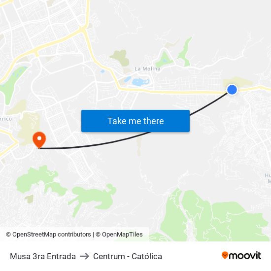 Musa 3ra Entrada to Centrum - Católica map