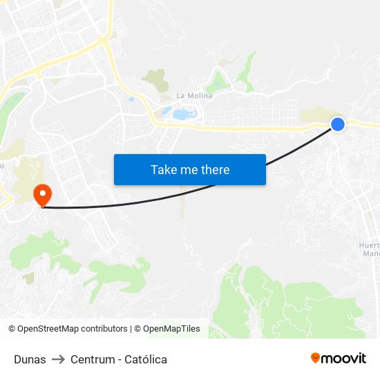 Dunas to Centrum - Católica map