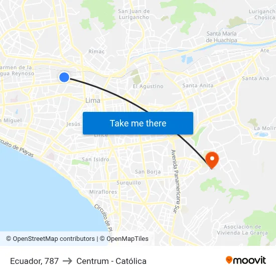Ecuador, 787 to Centrum - Católica map