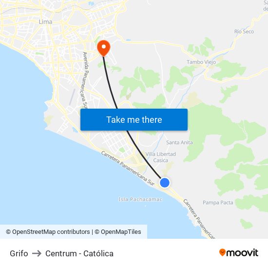 Grifo to Centrum - Católica map