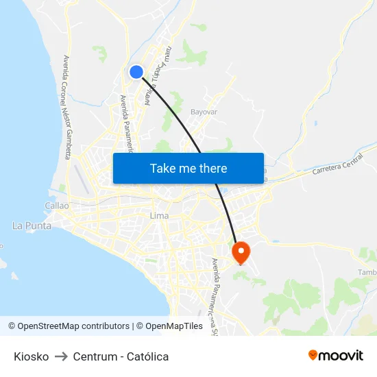 Kiosko to Centrum - Católica map