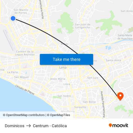 Dominicos to Centrum - Católica map