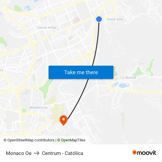 Monaco Oe to Centrum - Católica map