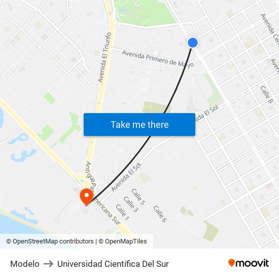 Modelo to Universidad Científica Del Sur map