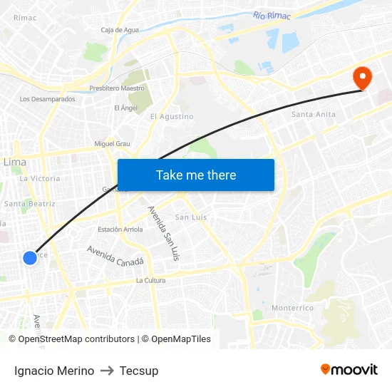 Ignacio Merino to Tecsup map