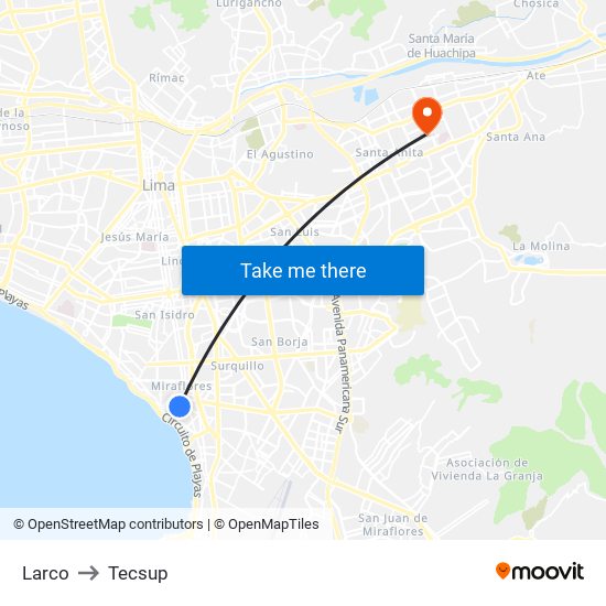 Larco to Tecsup map