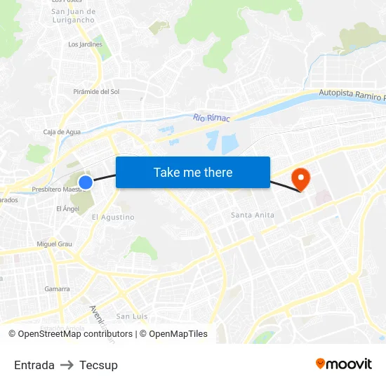 Entrada to Tecsup map