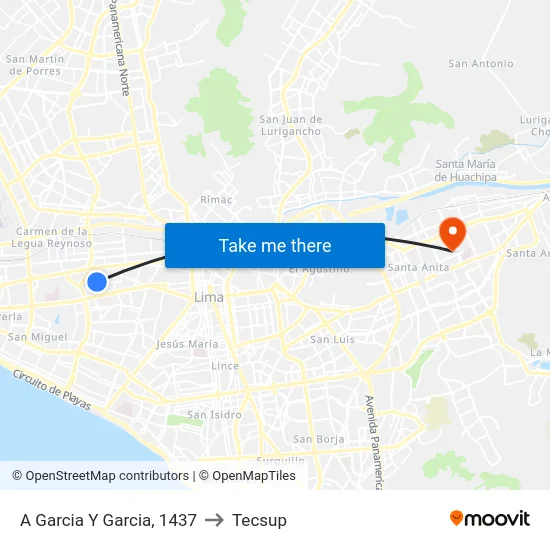 A Garcia Y Garcia, 1437 to Tecsup map