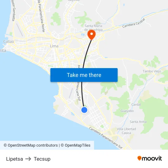 Lipetsa to Tecsup map