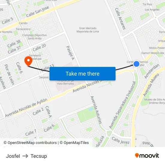 Josfel to Tecsup map