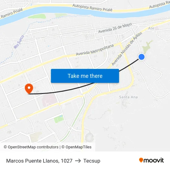 Marcos Puente Llanos, 1027 to Tecsup map