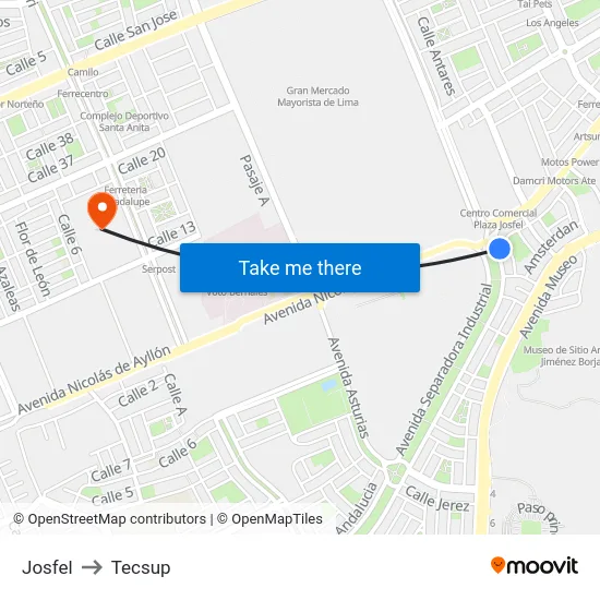 Josfel to Tecsup map