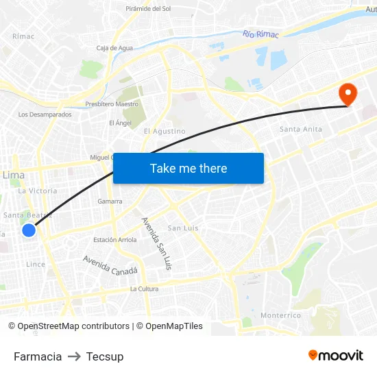 Farmacia to Tecsup map