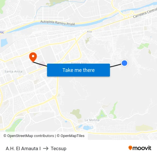 A.H. El Amauta I to Tecsup map