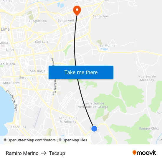 Ramiro Merino to Tecsup map